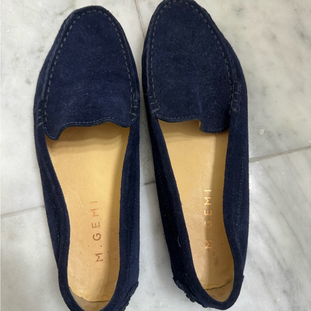 M. Gemi Blue Suede Loafers